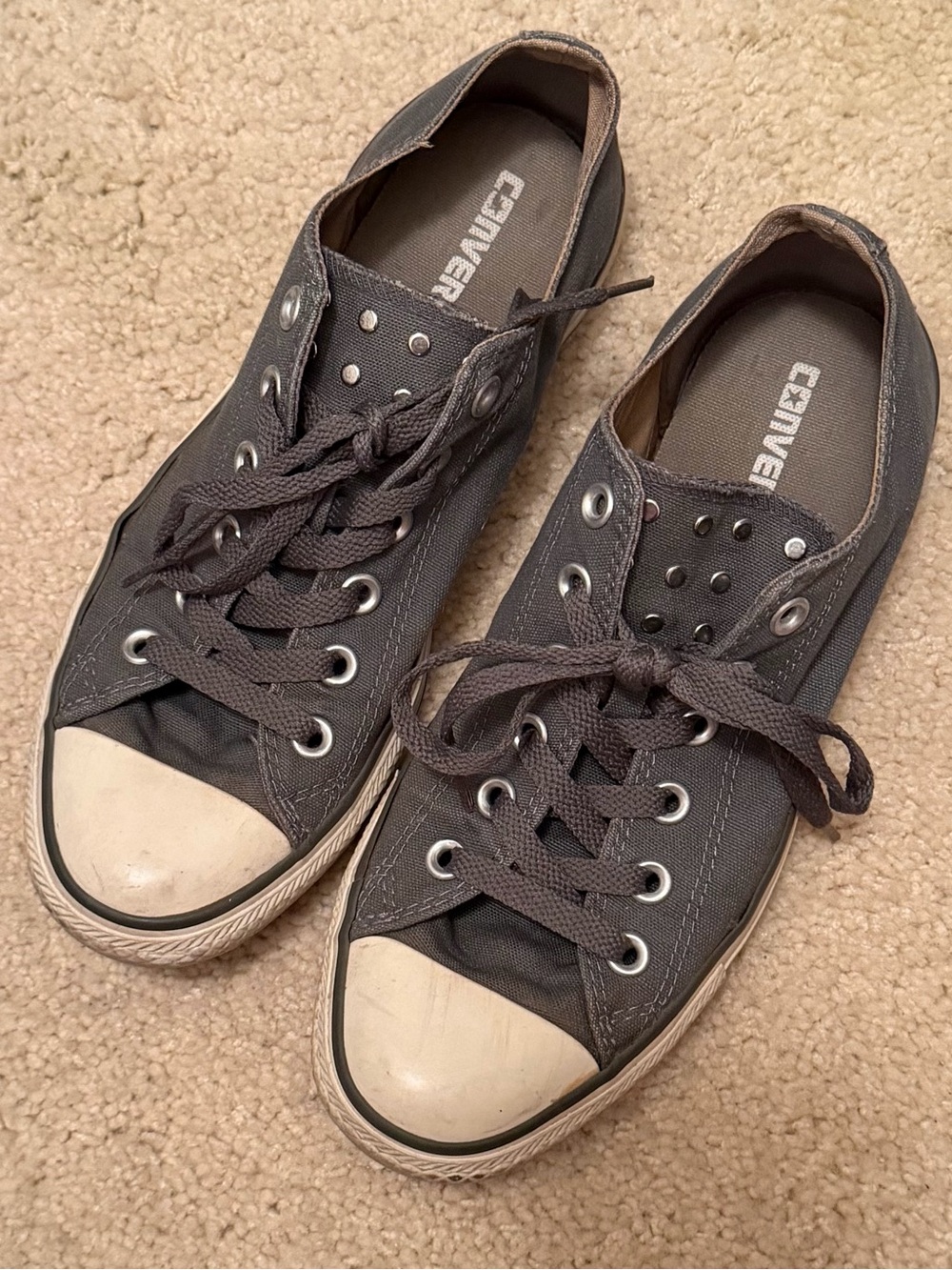 Women’s Converse Low Top Canvas Sneakers - Charcoal Gray